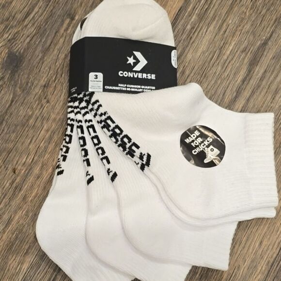 Converse Half Cushion Quarter 3PK Socks - Picture 2 of 4